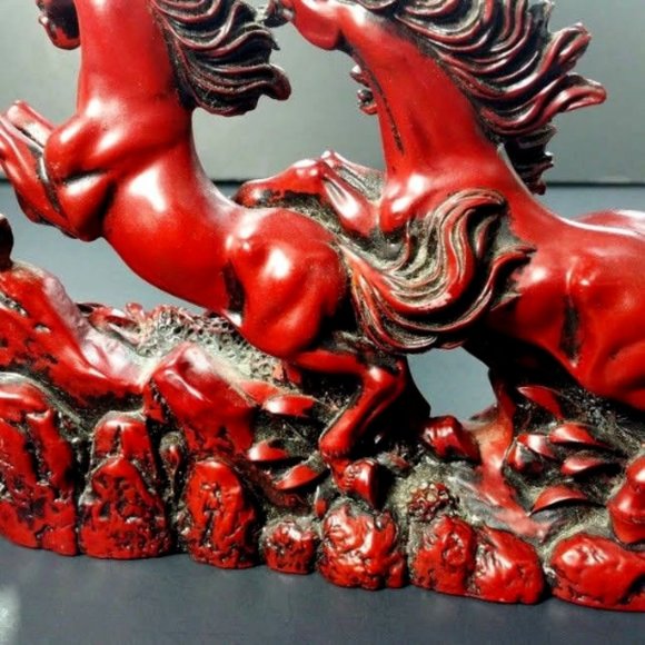 Chinese heavy lucky 3 running horses statues - Picture 4 of 8